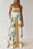 Strapless Floral Maxi Dress