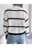 Striped Relaxed Turtleneck Sweater