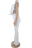 Elegant Wide-Leg Halter Pants Set