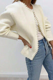 Pearl-Trimmed Edge Cardigan