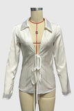 Leopard Print Tie-Front Blouse