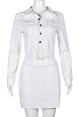 Chic Button-Front Skirt Set