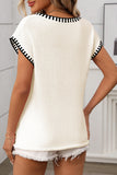 Striped Trim V-Neck Tank Top