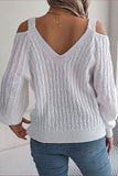 Cutout Shoulder Cable Knit Sweater