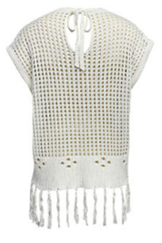 Fringe Hem Knit Blouse