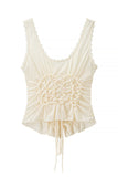 Lace-Up Ruched Tank Top