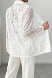 Elegant Lace Blazer and Pants Set