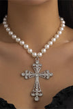 Beaded Cross Pendant Necklace