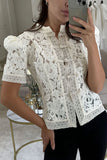 Lace Tie-Front Blouse
