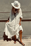 Eyelet Long Casual Dress
