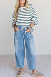 Rib Patchwork Drop Shoulder Sweatshirt