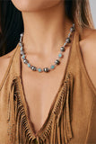 Bohemian Bead Necklace with Turquoise Accents