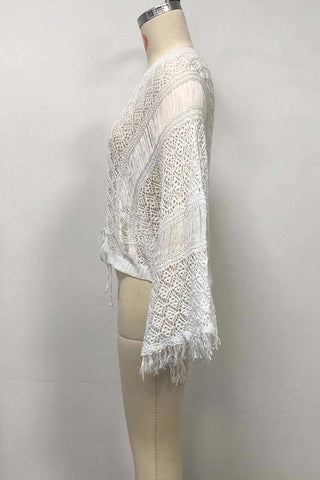 Lace Knit Open-Front Cover-Up