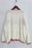 Bow Accent Sweater with Ribbed Trim