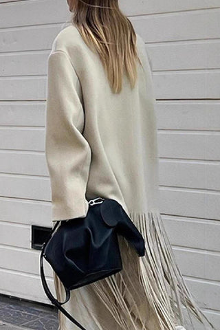 Fringe Hem Tailored Coat