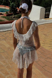 Lace Flutter Sleeve Casual Dress