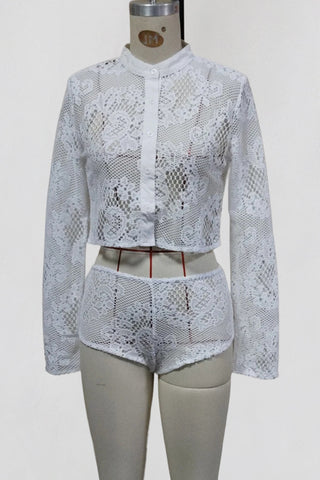 Lace Overlay Short Set