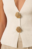 Shell-Button Accent Tank Top