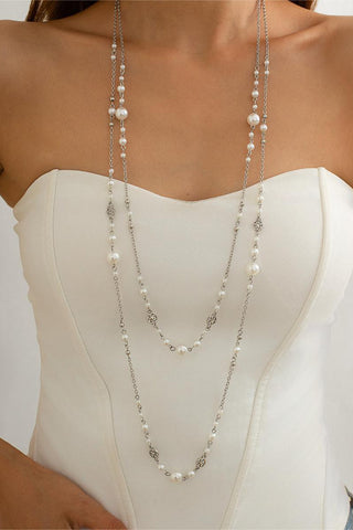 Long Layered Pendant Necklace