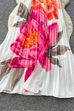 Floral Pleated Halter Dress