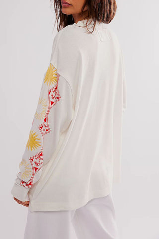 Patterned Sleeve Oversized Tunic