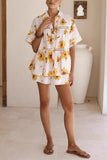 Floral Lace-Trimmed Short Set