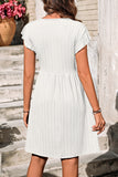 Button-Front Flutter Sleeve Dress