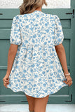 Puff Sleeve Floral Mini Dress