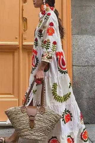 Floral Print Casual Midi Dress