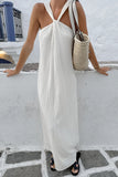 Sleeveless Twist-Neck Maxi Dress