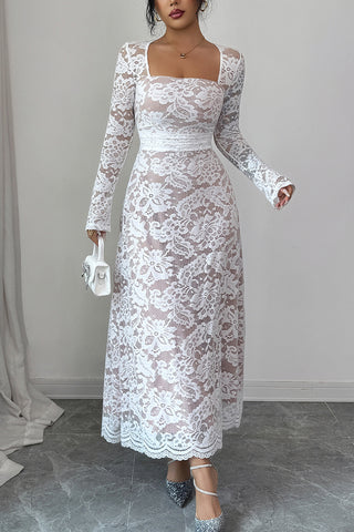 Elegant Lace Long Sleeve Dress