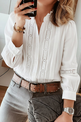 Eyelet Lace Trim Blouse