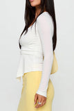 Deep V-Neck Flared Peplum Top