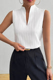 Ribbed High-Neck Sleeveless Top