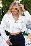 Fringed Cropped Denim Jacket