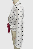 Polka Dot Tie-Front Blazer