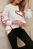 Heart Print Sweater for Effortless Style