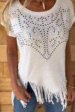Fringe Hem Studded T-Shirt
