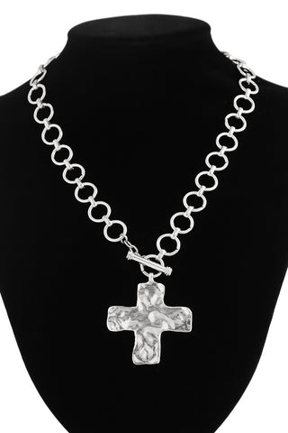 Chunky Chain Necklace with Cross Pendant