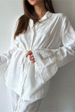 Ruffle-Trim Pants Set with Tie Waist