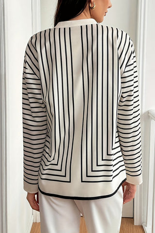 Striped Button-Up Blouse