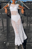 Cap-Sleeve Lace Maxi Dress