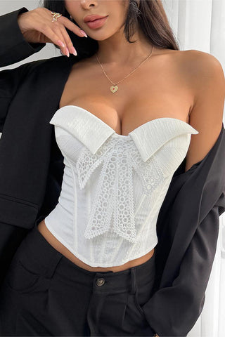 Lace Trim Corset Tank Top