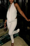 Draped Neckline Pants Set
