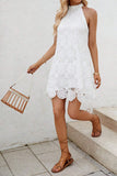 Crochet Halter Casual Dress