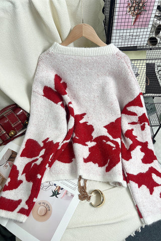 Floral Patterned Sweater