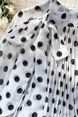 Polka Dot Blouse with Flowing Sleeves