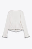 Button-Front Layered-Hem T-Shirt