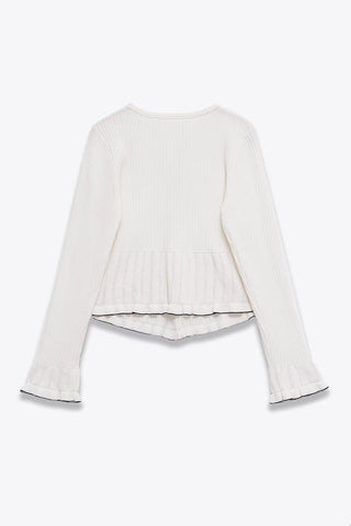 Button-Front Layered-Hem T-Shirt