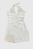 Lace-Up Halter Romper
